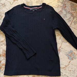 Tommy Hilfiger Navy Cable Knit Crewneck Sweater